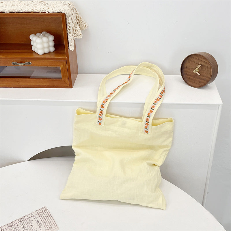 💖新品上架【梨花瑪雅】實拍選品馬卡龍色系刺繡玫瑰手提托特包