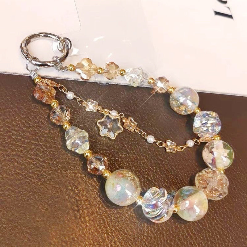 🆕新品上架【梨花瑪雅】💎高級感百搭浪漫星空夢幻水晶珠手機掛繩