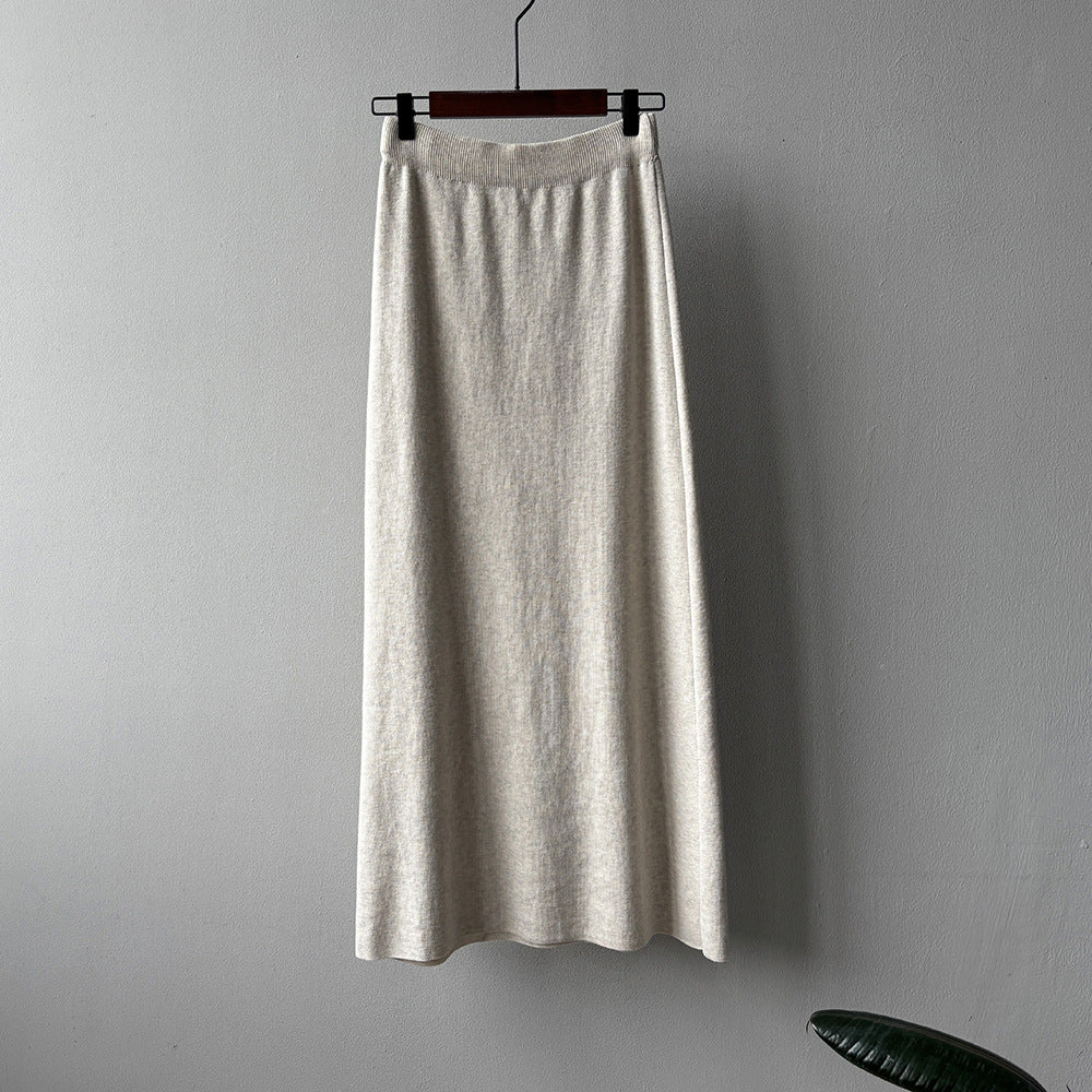 💜新品上架【梨花瑪雅】傭懶法式垂墜流暢剪裁軟糯親膚修飾假胯顯瘦長裙(四色)