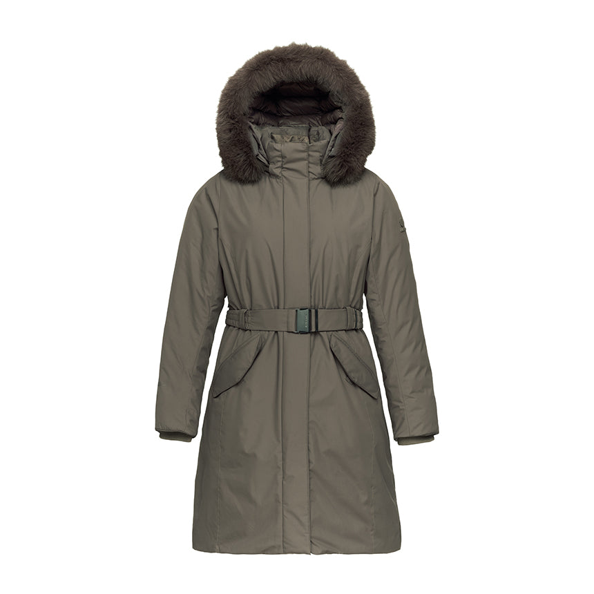 🆕新品上架【梨花娘】韓國品牌BLACKYAK IU代言狐狸毛領長款釦環腰帶極地羽絨外套(4色)