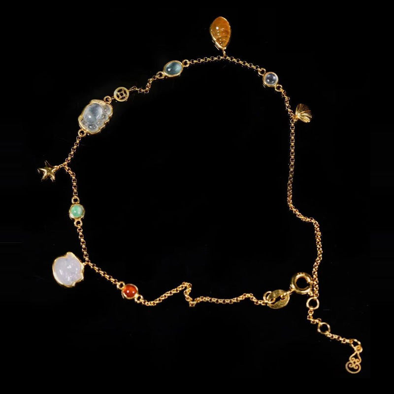 🆕新品上架【梨花瑪雅】🐚🌊夏日森林系INS海星貝殼小海螺腳鍊禮盒裝