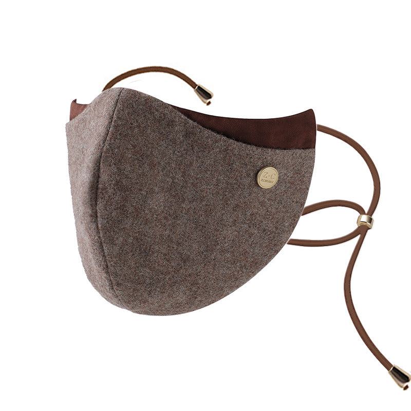 🆕新品上架💖【梨花瑪雅】💕澳洲羊毛拼接絲質保暖防風透氣修飾臉型口罩(4色)