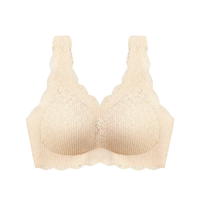 🆕新品上架💖【梨花瑪雅】百褶蕾絲泡泡性感聚攏無鋼圈乳膠女無痕薄款舒適瑜伽睡眠內衣👙(7色)寵愛自己