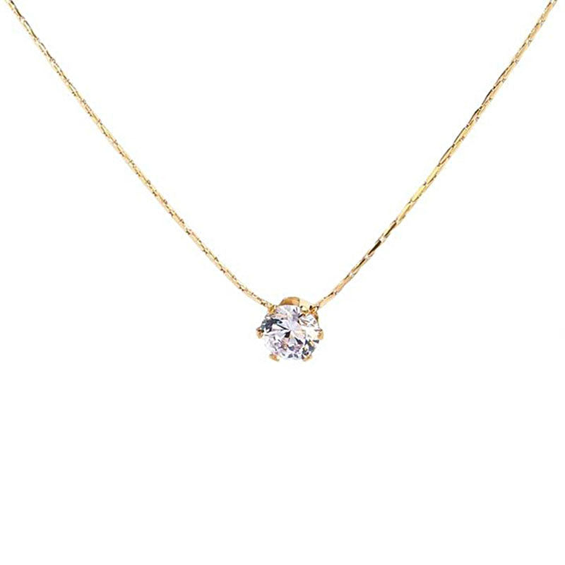 🆕新品上架【梨花瑪雅】專屬於妳💎精緻極細輕奢鎖骨鋯石單鑽項鍊(2色)💕