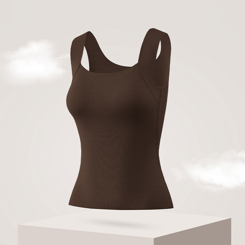 🆕新品上架💖【梨花瑪雅】🔥秋冬新款無痕胸墊一體顯瘦保暖不臃腫肌底養胸背心(4色)