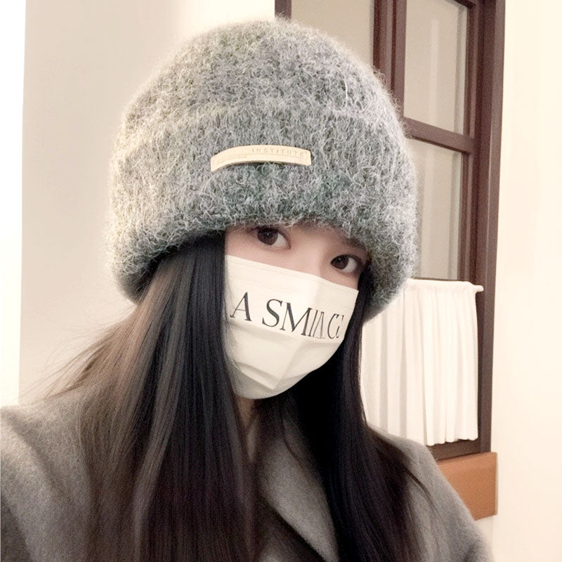 🆕新品上架💖【梨花瑪雅】💕韓系秋冬百搭毛線編織保暖堆堆帽(3色)