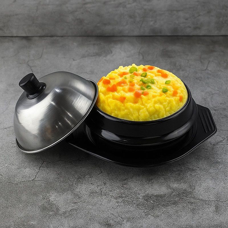 🆕新品上架【梨花娘】韓國廚神白種元推薦款🧑🍳不銹鋼蓋+陶製蒸蛋鍋+托盤三件組💖韓國連線