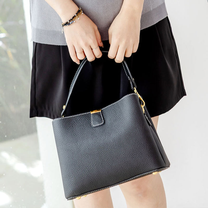 💖新品上架【梨花瑪雅】實拍選品荔枝紋通勤小眾高級感真皮手提斜背方包