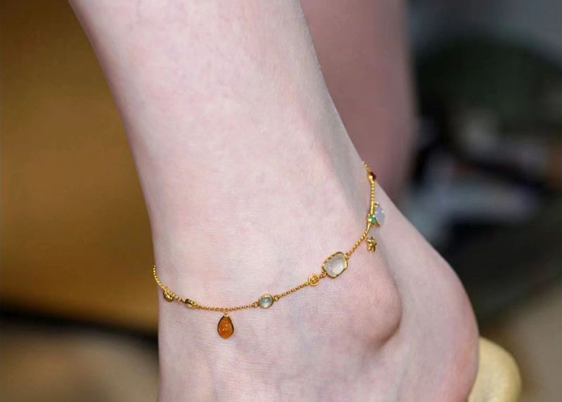 🆕新品上架【梨花瑪雅】🐚🌊夏日森林系INS海星貝殼小海螺腳鍊禮盒裝