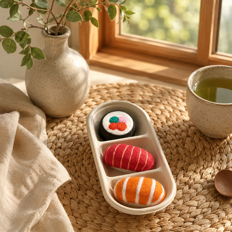 🎀新品上架【LIHUA MAYA】🍣專屬貓咪雙薄荷手工羊毛氈日式握壽司|貓薄荷×木天蓼 貓咪療癒玩具(預購7~14天)