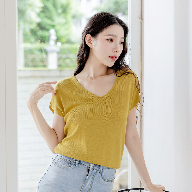 💖新品上架【梨花瑪雅】實拍選品法式溫柔百搭蝙蝠袖薄針織上衣(4色)