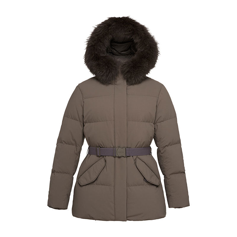 🆕新品上架【梨花娘】韓國品牌BLACKYAK IU代言狐狸毛領中長款釦環腰帶極地羽絨外套(4色)