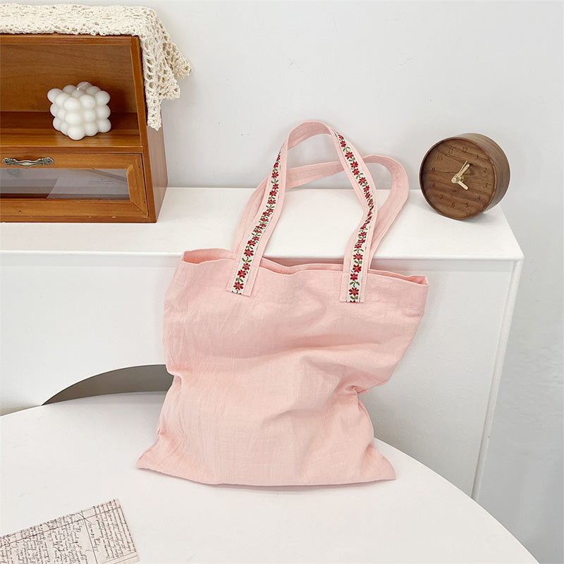 💖新品上架【梨花瑪雅】實拍選品馬卡龍色系刺繡玫瑰手提托特包