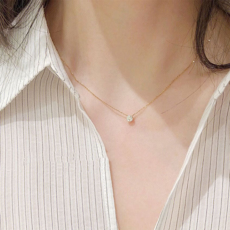 🆕新品上架【梨花瑪雅】專屬於妳💎精緻極細輕奢鎖骨鋯石單鑽項鍊(2色)💕