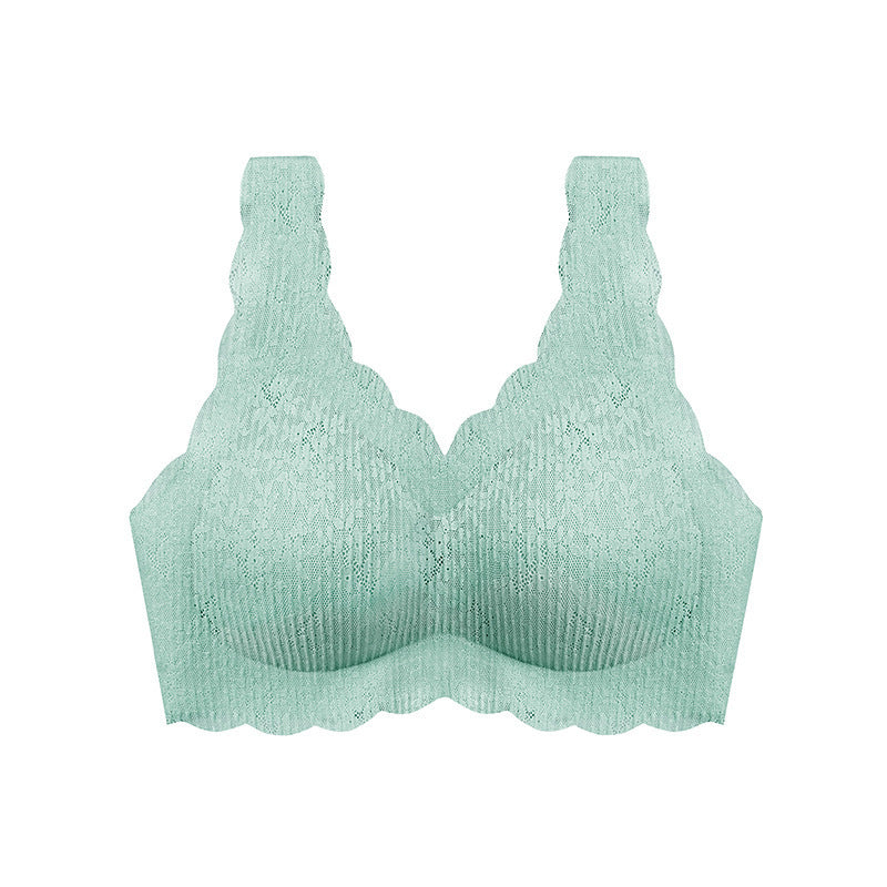 🆕新品上架💖【梨花瑪雅】百褶蕾絲泡泡性感聚攏無鋼圈乳膠女無痕薄款舒適瑜伽睡眠內衣👙(7色)寵愛自己