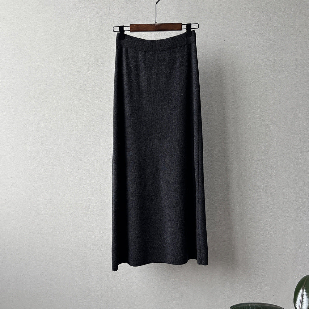 💜新品上架【梨花瑪雅】傭懶法式垂墜流暢剪裁軟糯親膚修飾假胯顯瘦長裙(四色)