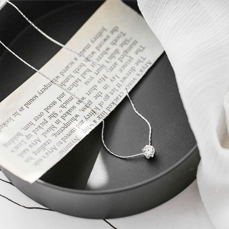 🆕新品上架【梨花瑪雅】專屬於妳💎精緻極細輕奢鎖骨鋯石單鑽項鍊(2色)💕