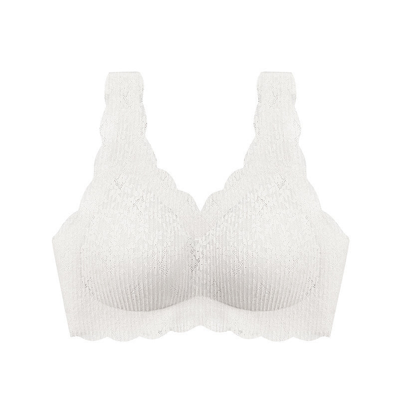 🆕新品上架💖【梨花瑪雅】百褶蕾絲泡泡性感聚攏無鋼圈乳膠女無痕薄款舒適瑜伽睡眠內衣👙(7色)寵愛自己