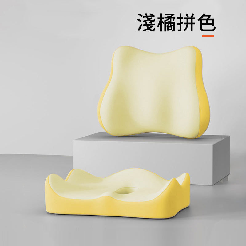 🆕新品上架【梨花瑪雅】 辦公久坐尾椎減壓記憶棉,美臀、護腰放鬆透氣靠背撞色美感椅墊(8色)