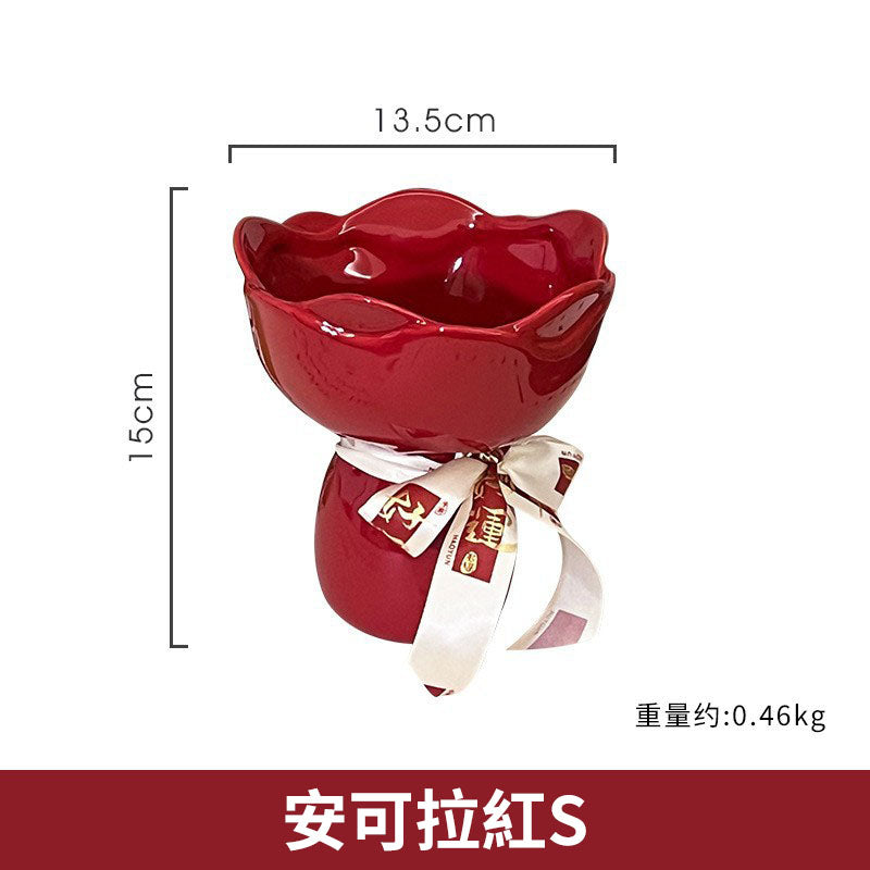 🆕新品上架【梨花瑪雅】🏡新家客廳裝飾輕奢高級花束造型花瓶擺飾🌹