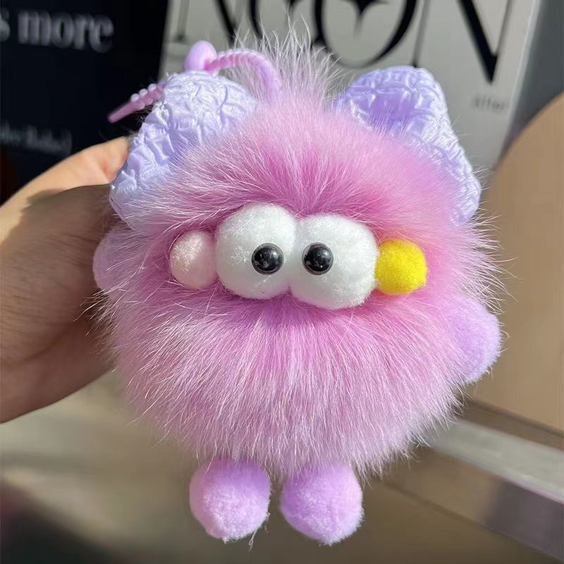 🆕新品上架💖【梨花瑪雅】💕超萌超Q超柔超療癒狐狸毛小煤球掛飾💖💖