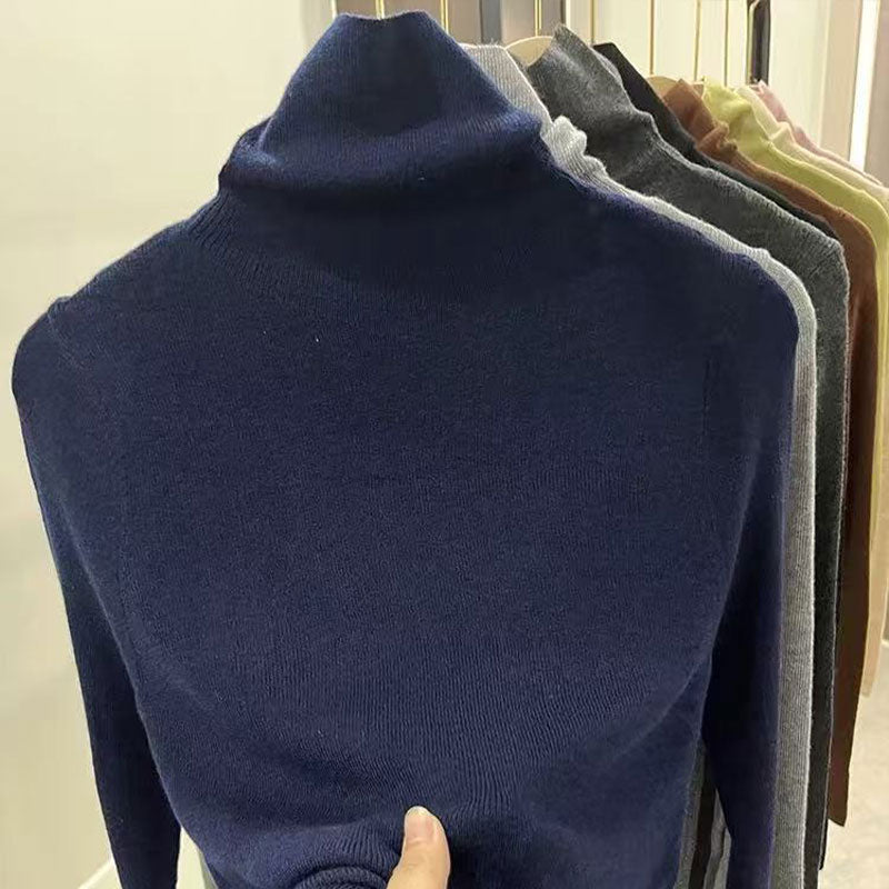 🆕新品上架💖【梨花瑪雅】搭配大衣的高領羊毛針織薄款基本款內搭上衣(7色)