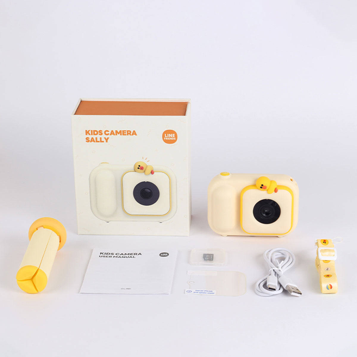 💜新品上架【梨花娘】韓國AKARACHI😍LINE FRIENDS正版聯名雄大VS.莎莉兒童復古相機前後鏡頭可錄影附腳架附配件全套組