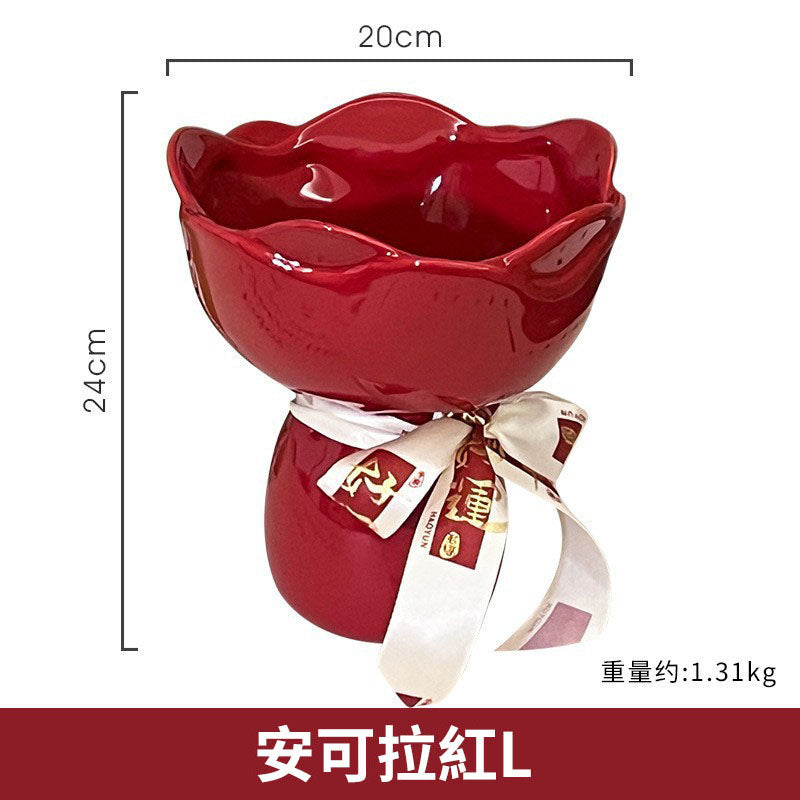 🆕新品上架【梨花瑪雅】🏡新家客廳裝飾輕奢高級花束造型花瓶擺飾🌹