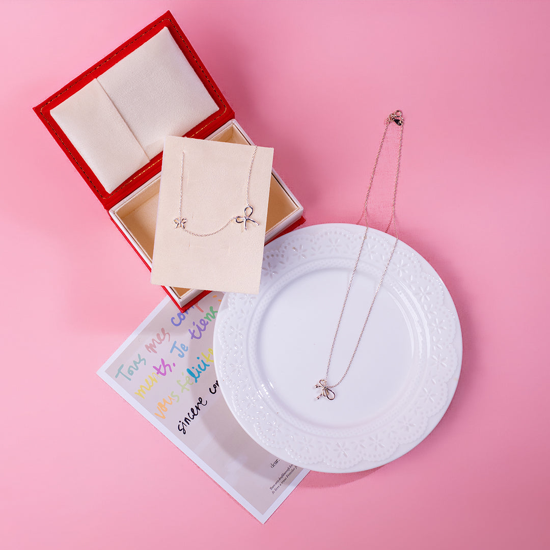 💖新品上架【梨花瑪雅】實拍選品925純銀精緻氣質蝴蝶結項鍊