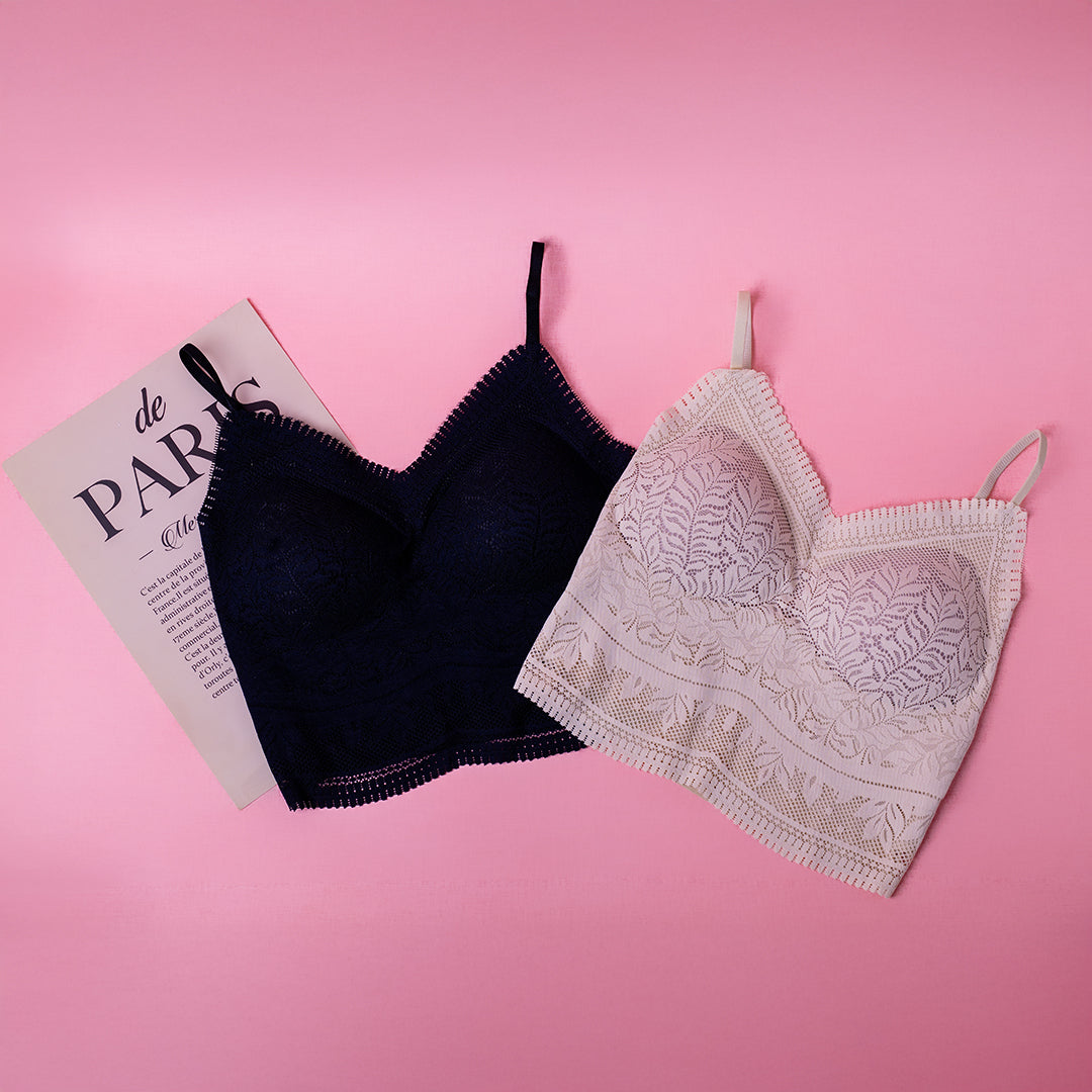 💖新品上架【梨花瑪雅】實拍選品絕美法式蕾絲附胸墊內搭小可愛(4色)