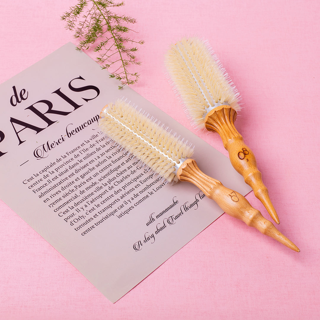 韓國KY新品上架💕獨家韓星造型室專用熱導豬鬃毛造型圓梳子 (07/08 尺寸)限量販售