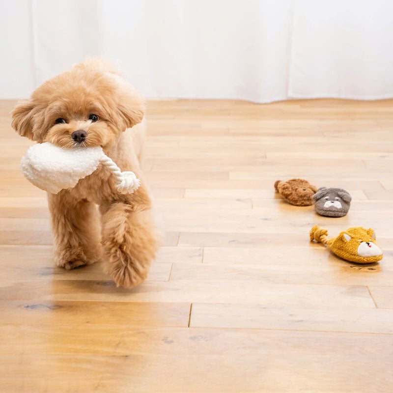新品上架【梨花娘總代理】🐾日本品牌Solgra🐶軟綿綿狗狗拖鞋造型繩結玩具 (柴犬/比熊/雪納瑞/貴賓)