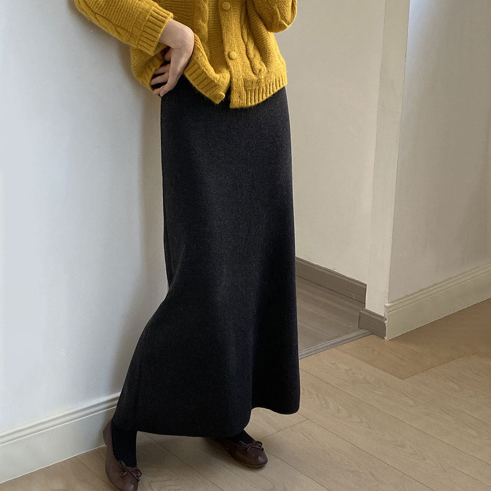 💜新品上架【梨花瑪雅】傭懶法式垂墜流暢剪裁軟糯親膚修飾假胯顯瘦長裙(四色)