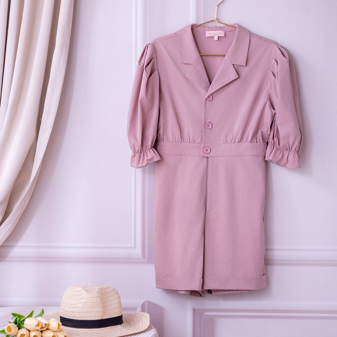 💖新品上架【梨花瑪雅】自訂款韓國設計高級感氣質空姐公主袖舒適親膚連身褲