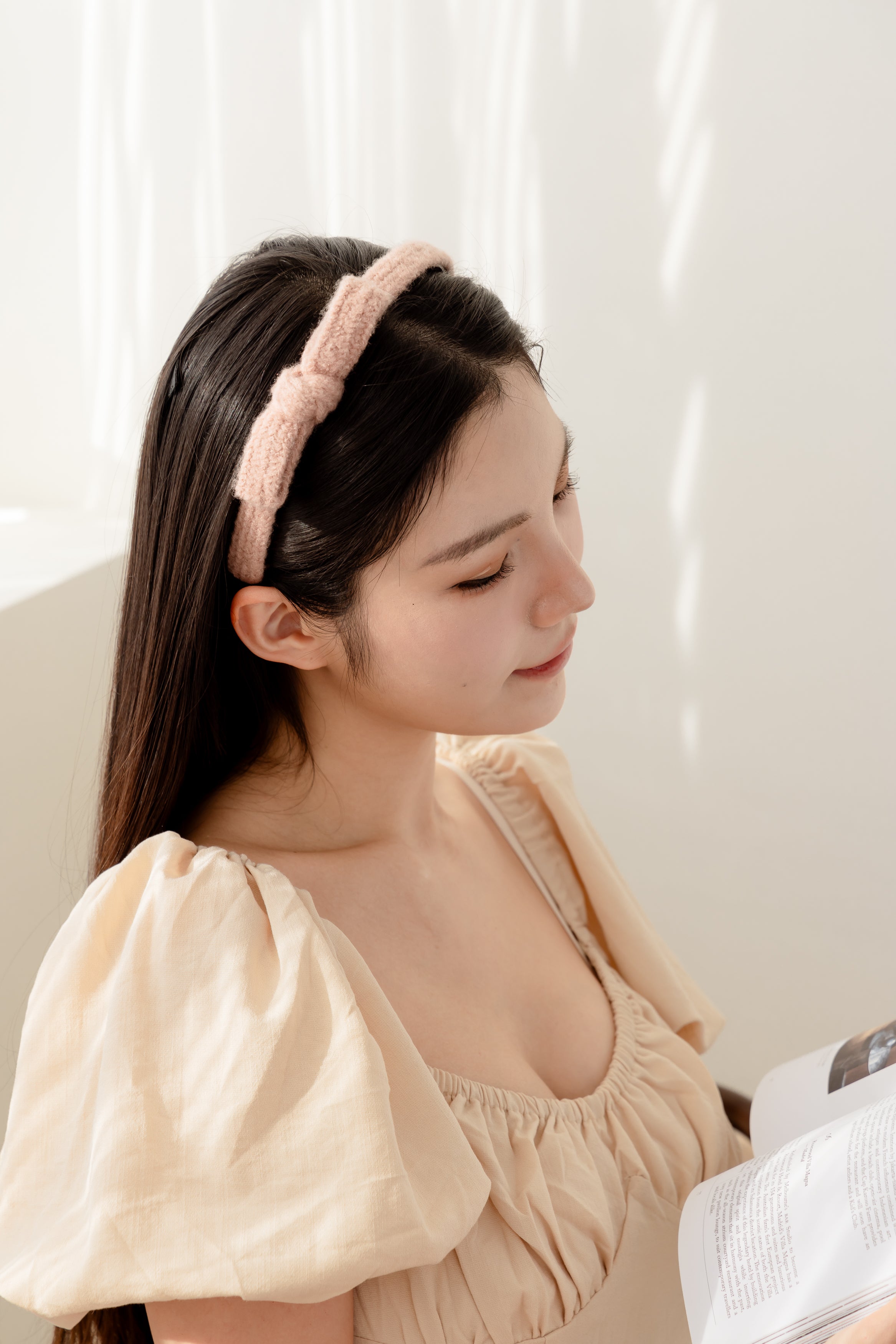 甜美女孩毛線蝴蝶結髮箍秋冬經典百搭 (現貨+預購)