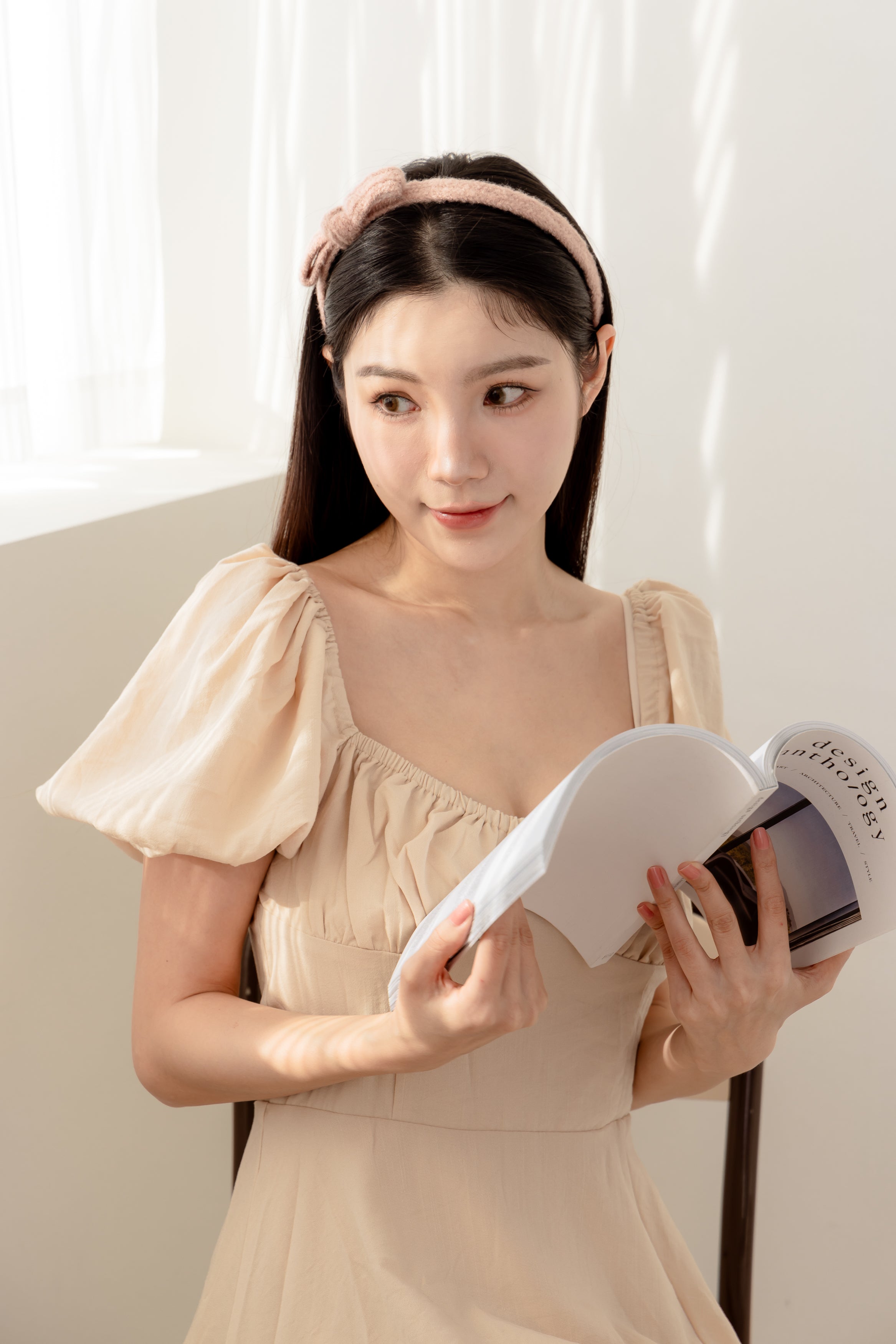 甜美女孩毛線蝴蝶結髮箍秋冬經典百搭 (現貨+預購)