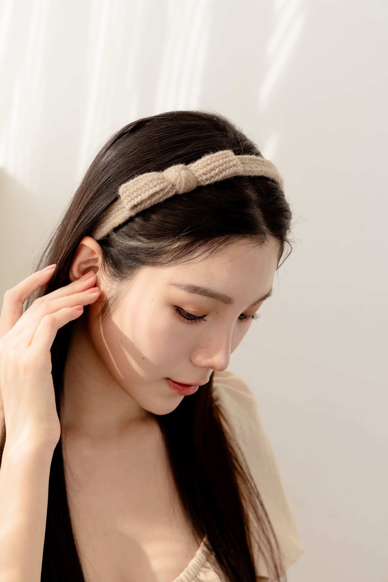 甜美女孩毛線蝴蝶結髮箍秋冬經典百搭 (現貨+預購)