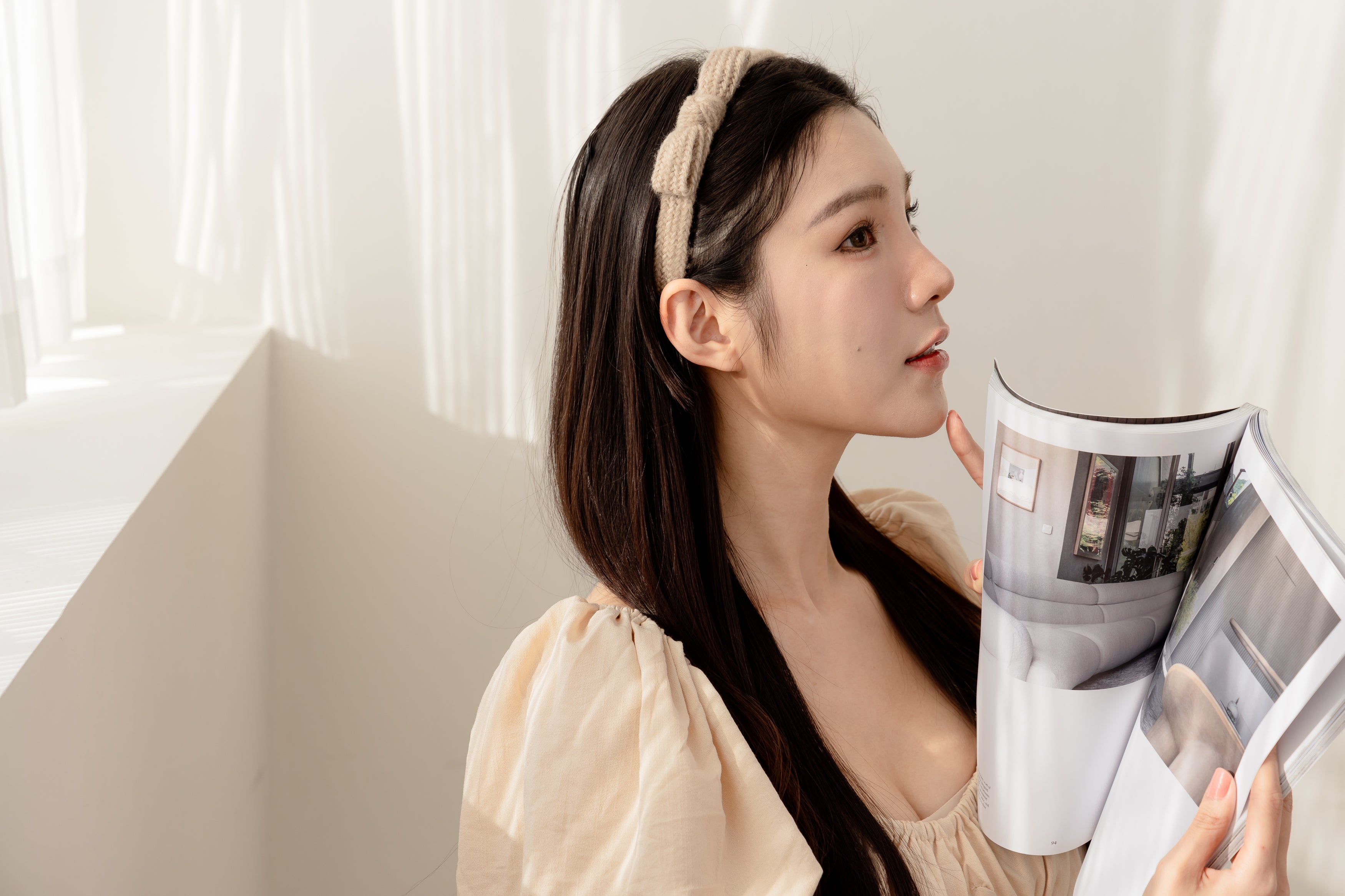 甜美女孩毛線蝴蝶結髮箍秋冬經典百搭 (現貨+預購)