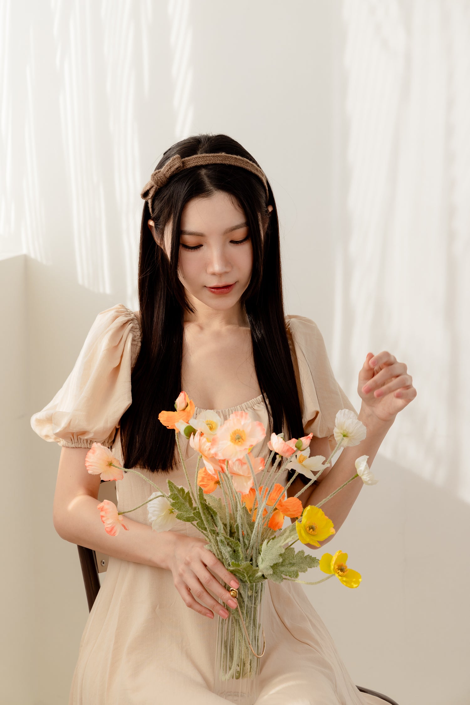 甜美女孩毛線蝴蝶結髮箍秋冬經典百搭 (現貨+預購)