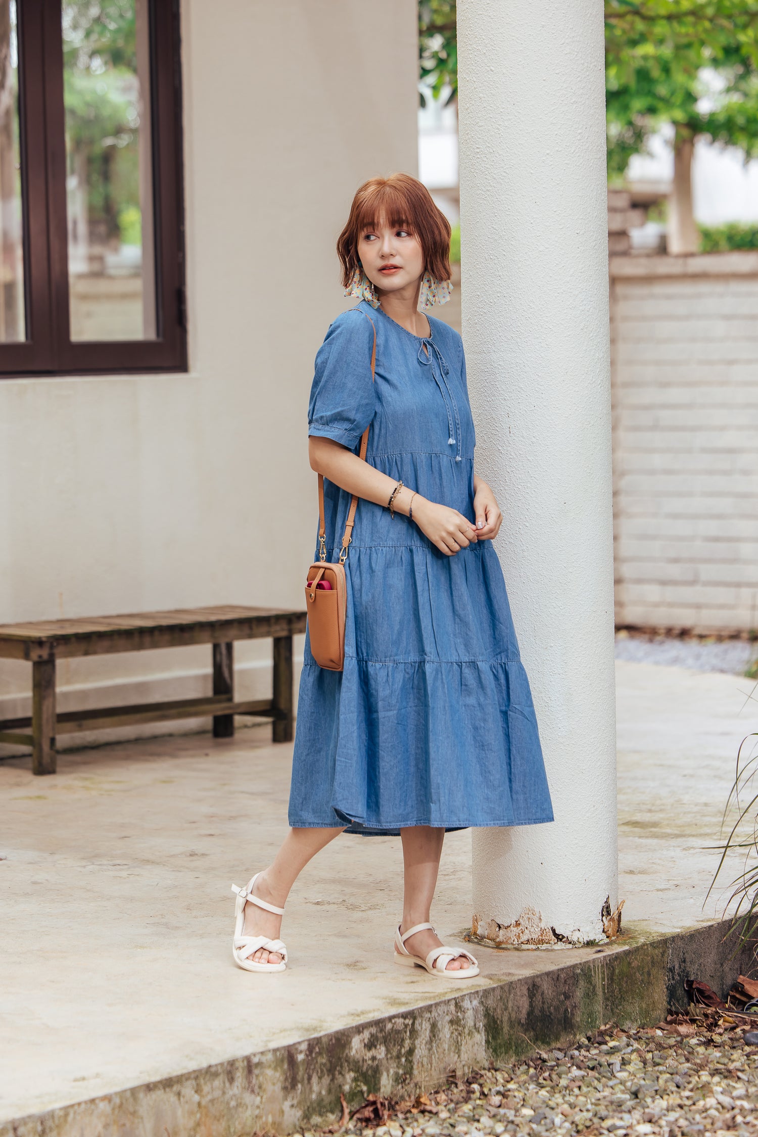 🆕新品上架【梨花瑪雅】實拍選品夏季薄款牛仔休閒修身慵懶長洋裝