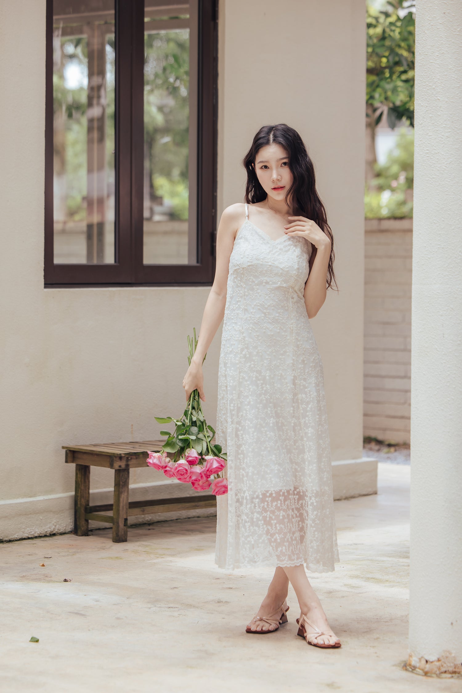 🆕新品上架【梨花瑪雅】實拍選品絕美法式細肩帶氣質重工刺繡高級感修身長洋