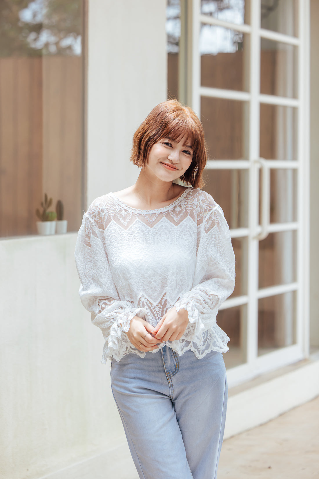 🆕新品上架【梨花瑪雅】實拍選品法式絕美透膚高級感蕾絲上衣