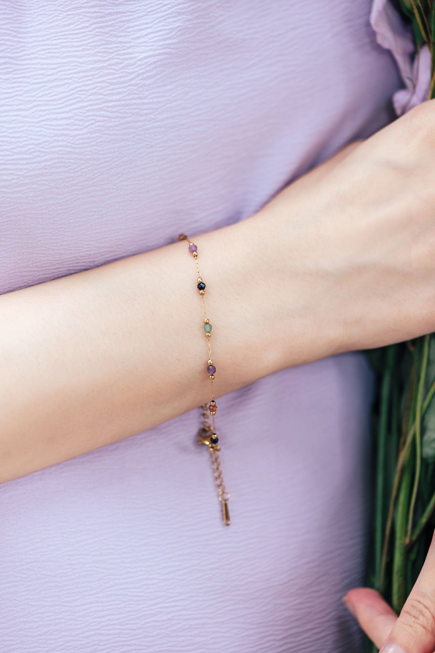 🆕新品上架【梨花瑪雅】💖實拍選品氣質925純銀鍍金天然石鈦鋼拼接隔珠手鍊及鎖骨練