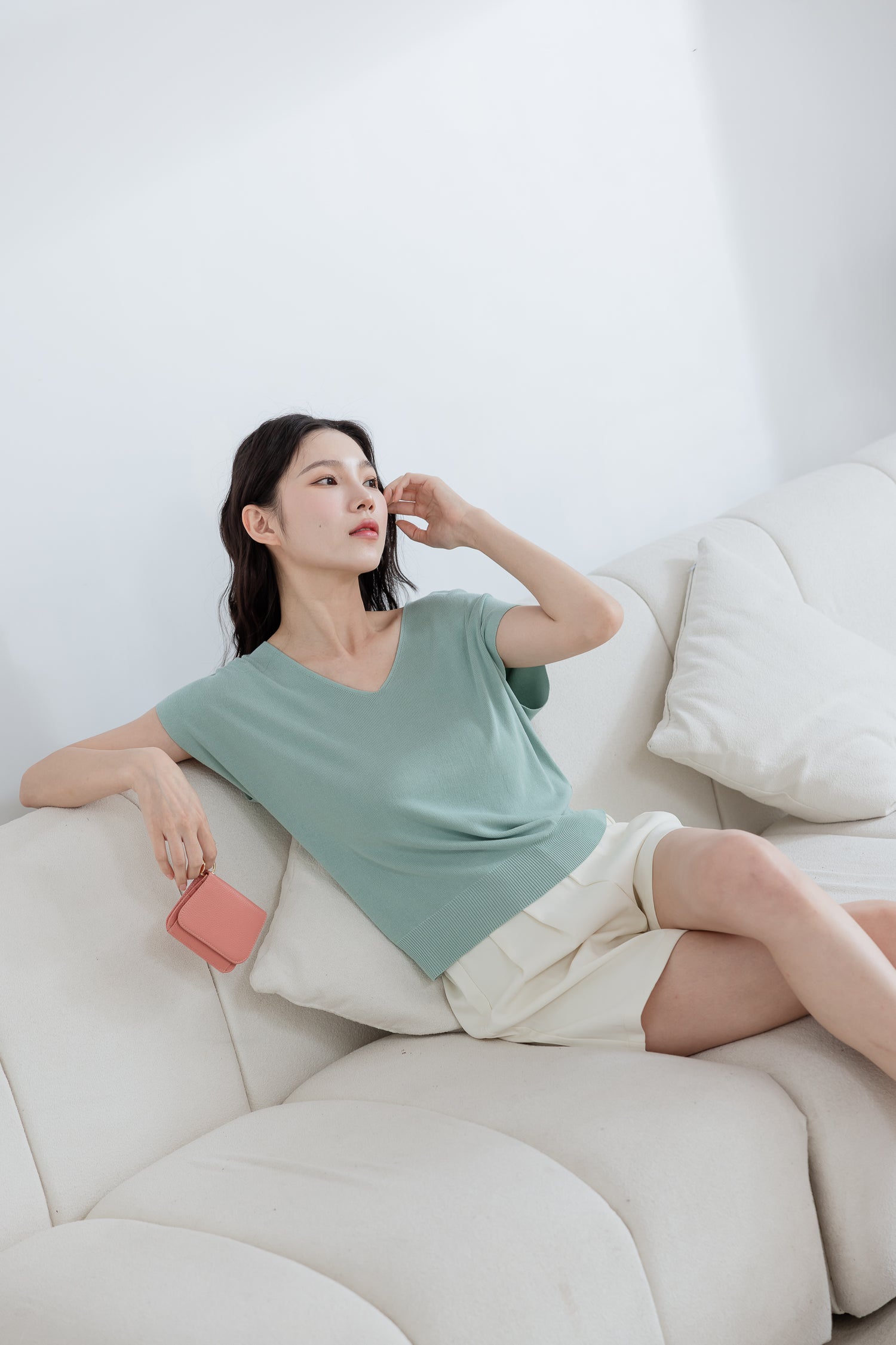 💖新品上架【梨花瑪雅】實拍選品比手機還小荔枝紋真皮金圓扣短版小皮夾(四色)