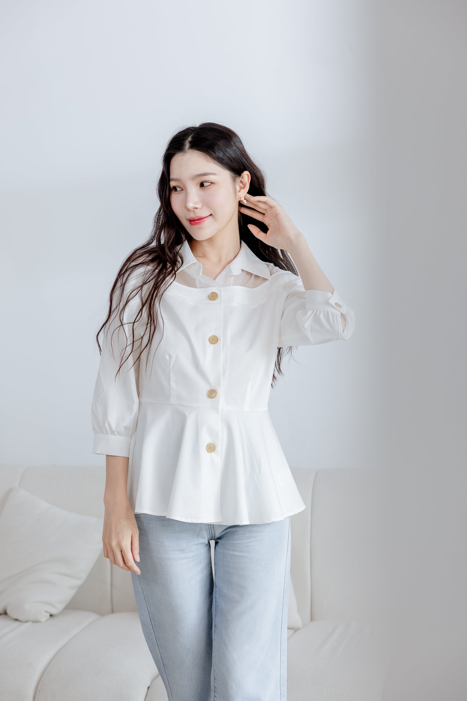 🆕新品上架【梨花瑪雅】 選品實拍💕絕美百搭淺色夏季薄款直筒高腰涼感冰絲牛仔長褲