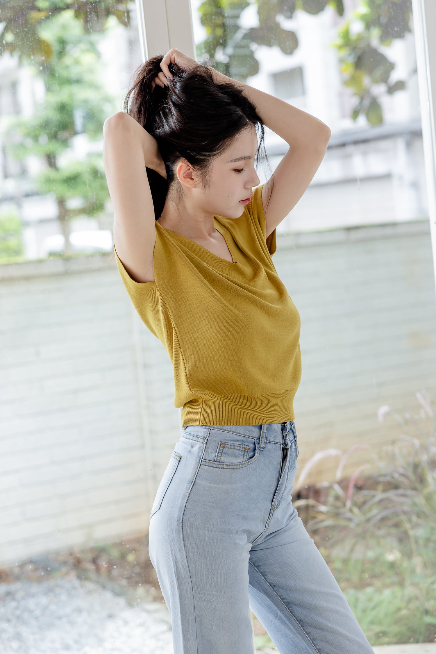 🆕新品上架【梨花瑪雅】 選品實拍💕絕美百搭淺色夏季薄款直筒高腰涼感冰絲牛仔長褲