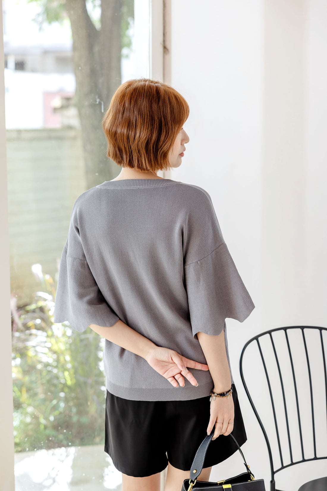 🆕新品上架【梨花瑪雅】實拍選品小香風薄款微喇花瓣袖薄款針織上衣