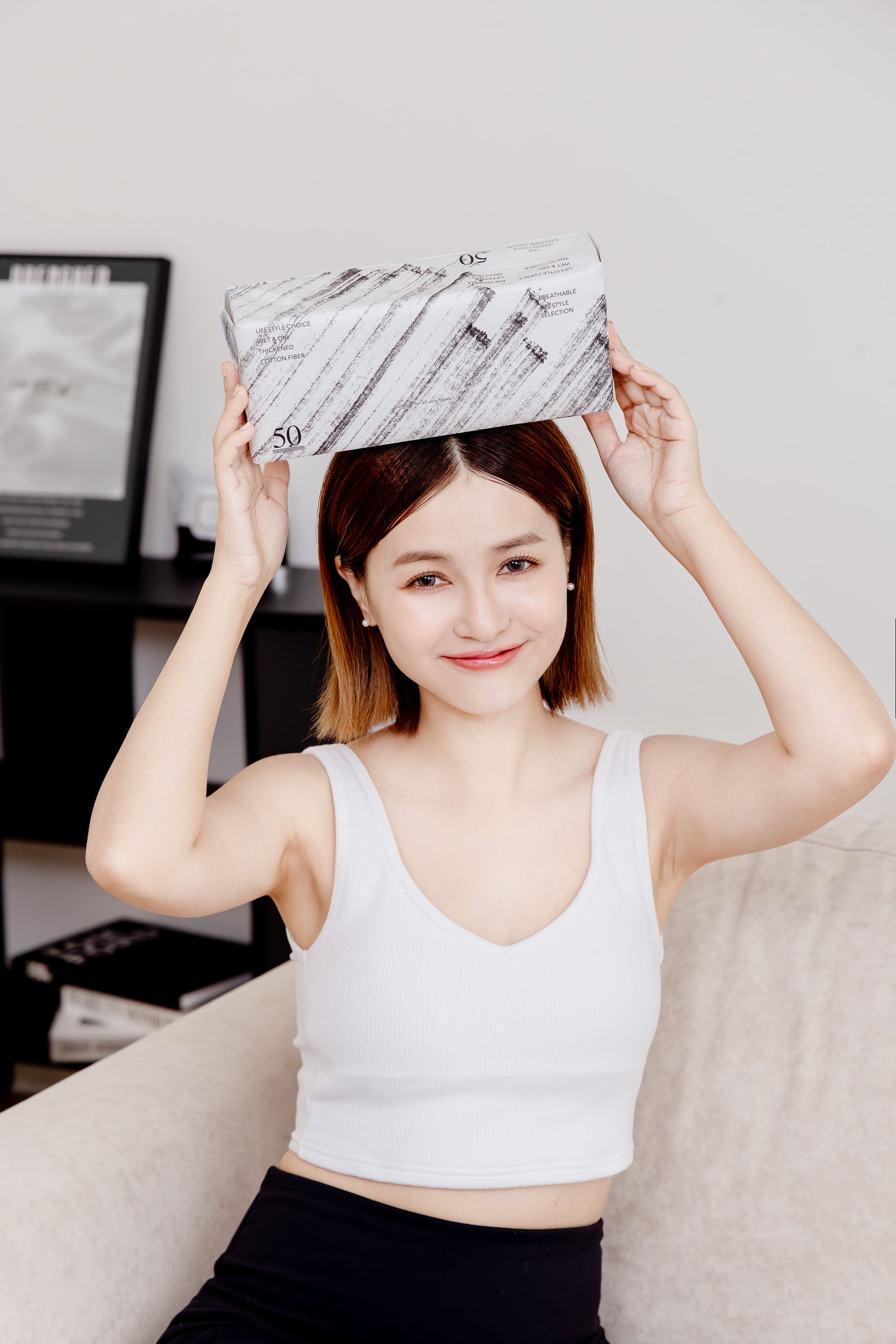 韓國KY 超厚斜紋柔軟植物纖維抽取式洗臉巾50抽