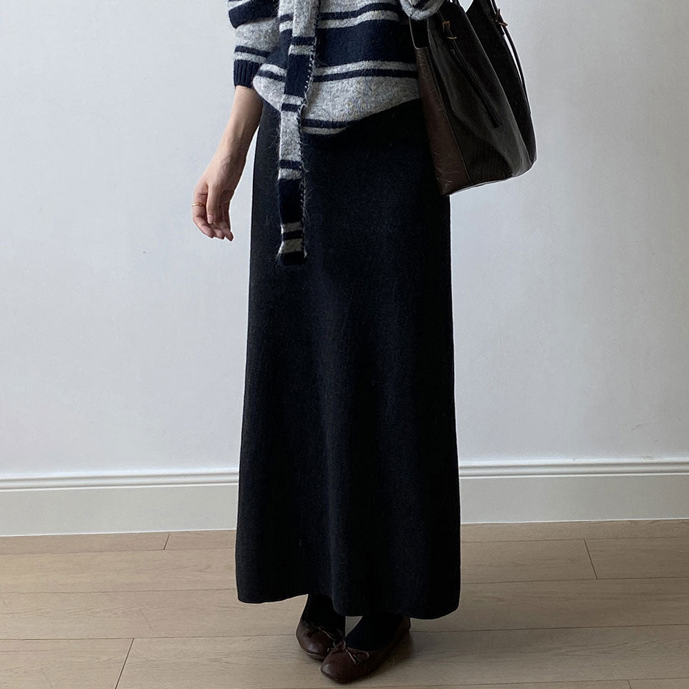 💜新品上架【梨花瑪雅】傭懶法式垂墜流暢剪裁軟糯親膚修飾假胯顯瘦長裙(四色)