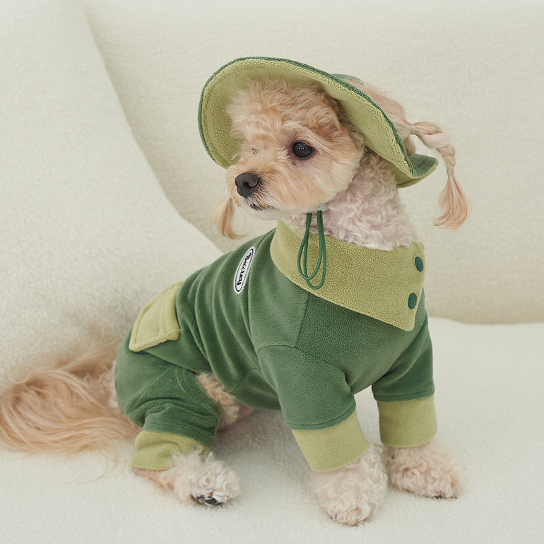 韓國新品上架【梨花娘】🐾BAILEY 🐶秋冬新品 可愛造型遮陽保暖絨毛可調節寵物帽(3色)